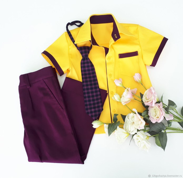 Желтая рубашка для мальчика стиляга