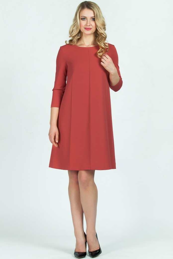 Красное платье а силуэта