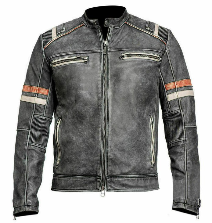 Black Leather Jacket Moto Racer