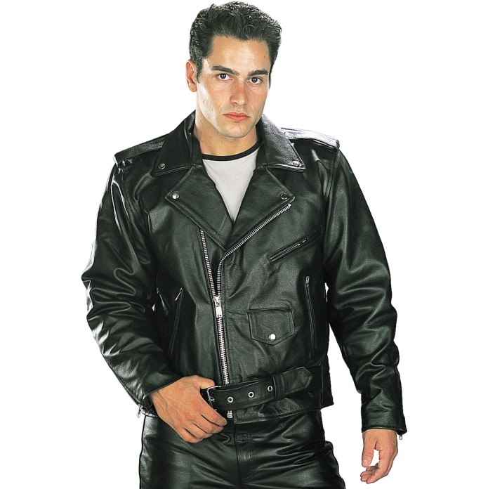 Xelement b7100 'Classic' men's Black Top Grade Leather Motorcycle Biker Jacket
