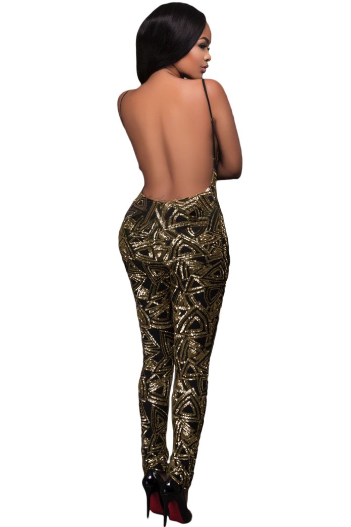 Золотой комбинезон женский