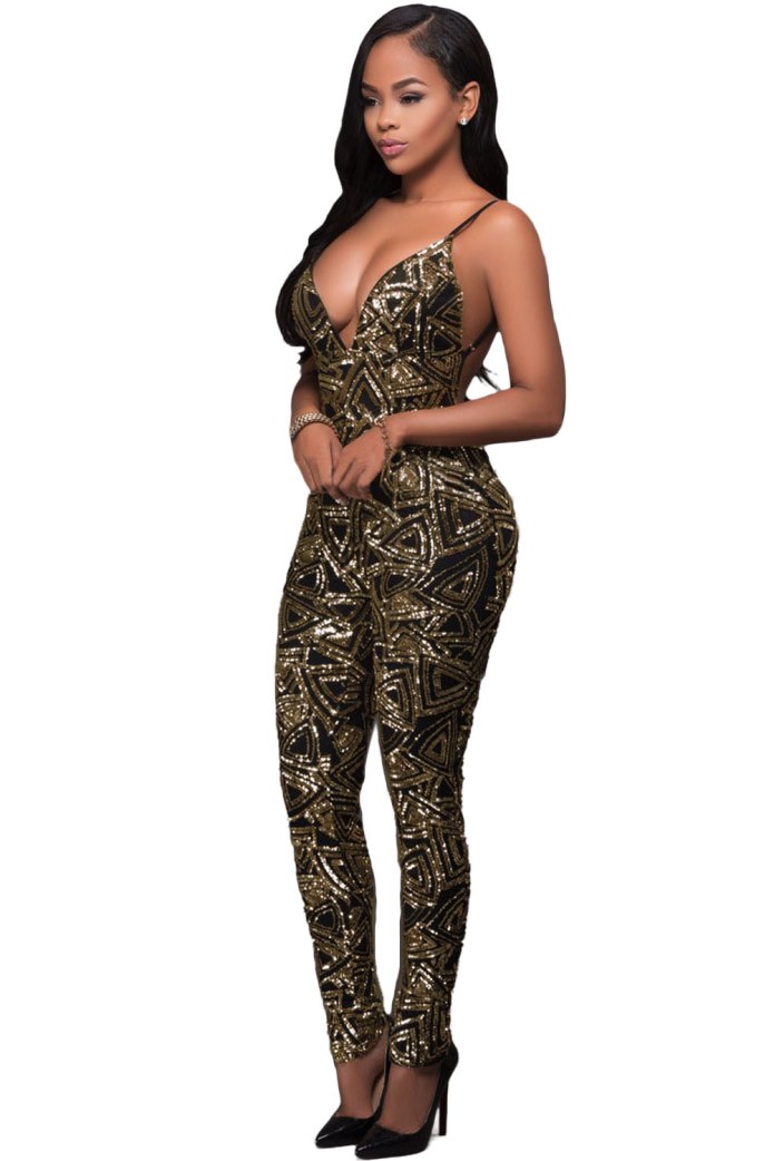 Золотой комбинезон женский