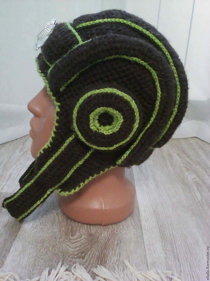 Вязаная шапка шлем танкиста