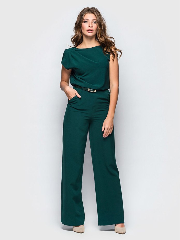 Изумрудный комбинезон женский