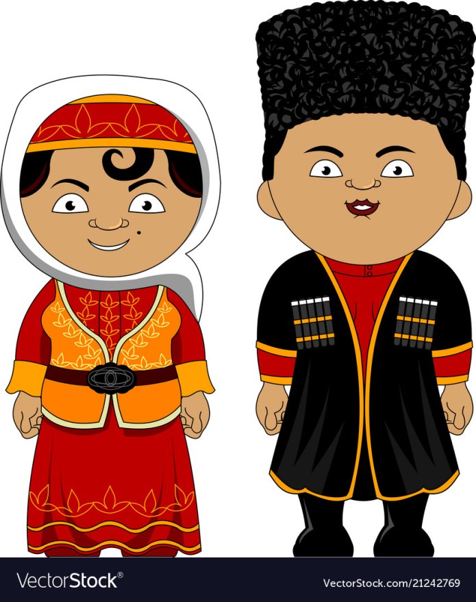 Азербайджане в костюме вектор