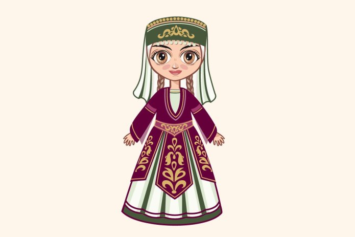 Грузинка в национальном костюме рисунок