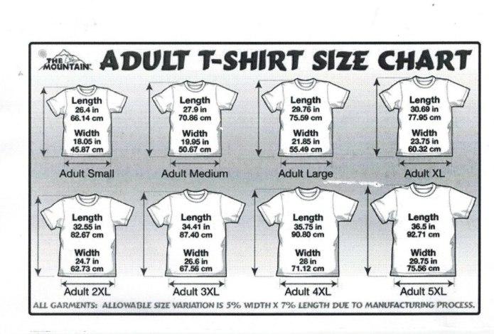 Размер t Shirt