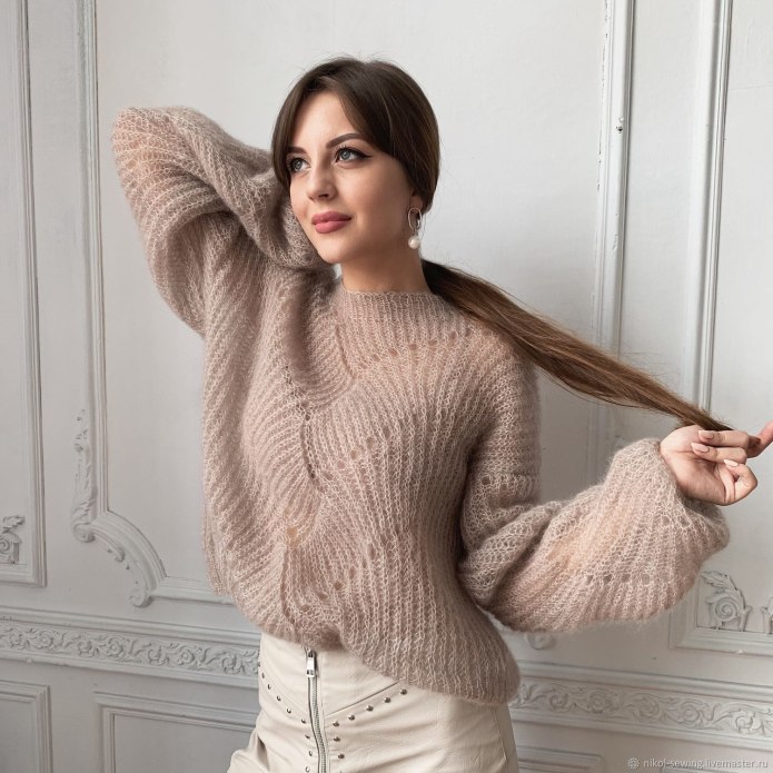 Сабрина мохеровый пуловер