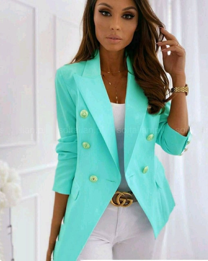 Бирюзовый пиджак женский