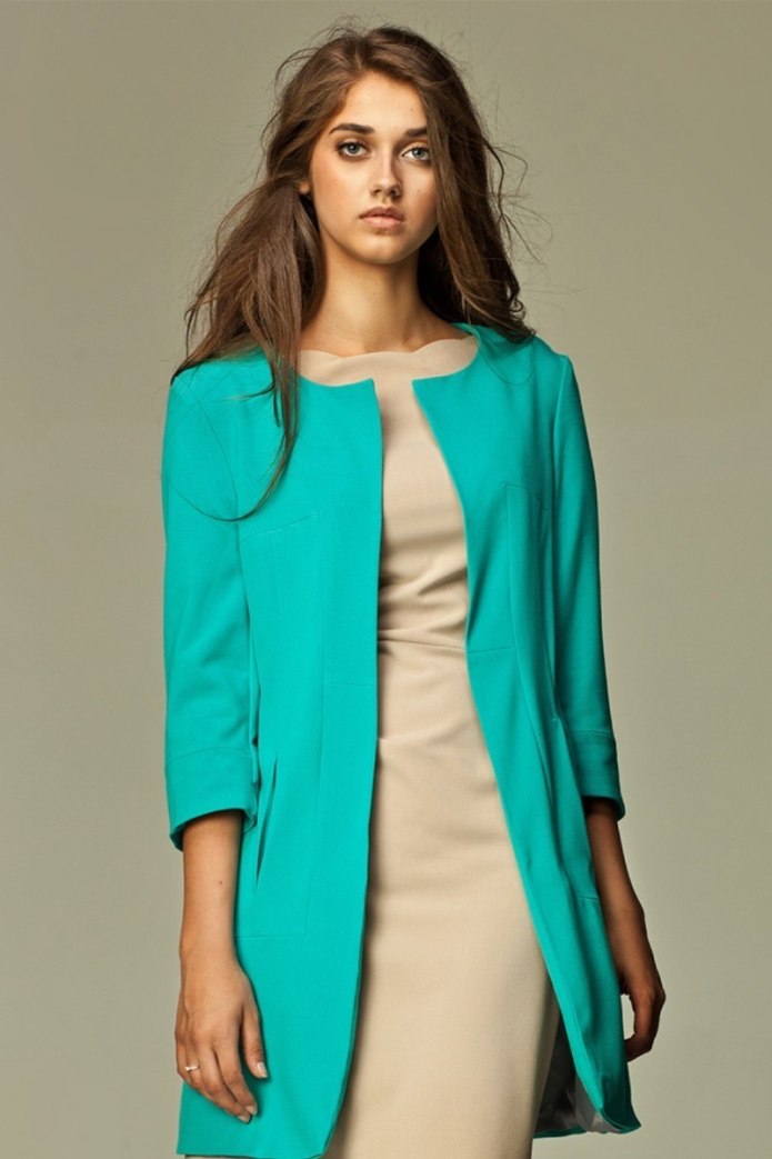 Пиджак лен бирюзовый