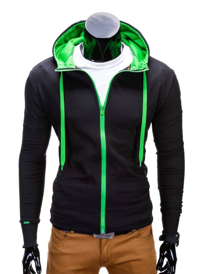 Толстовка черно зеленая мужская