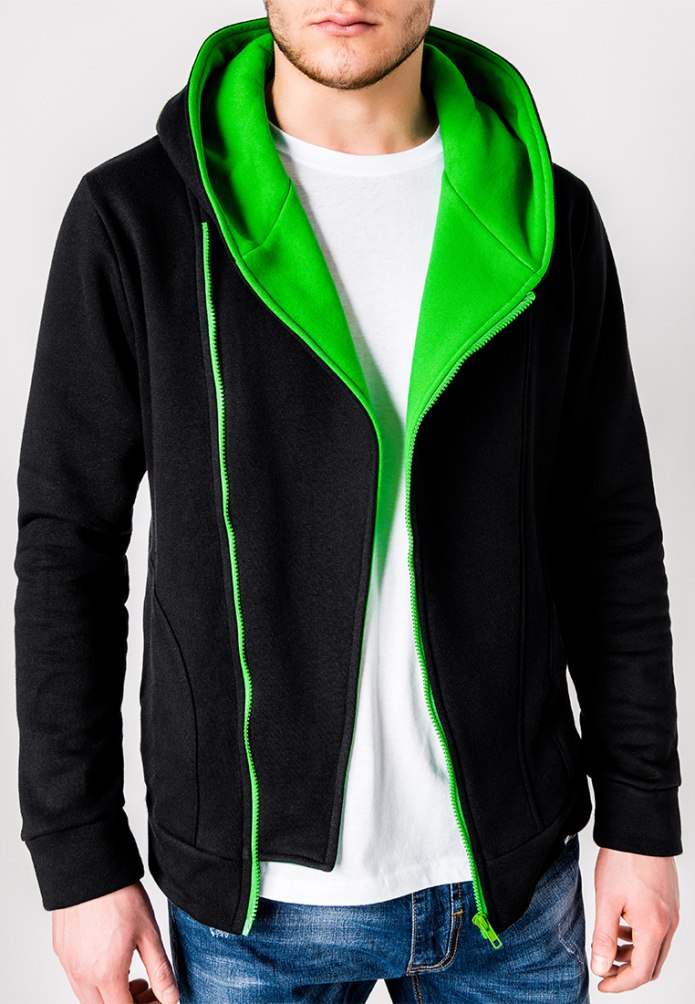 Черно зеленая толстовка