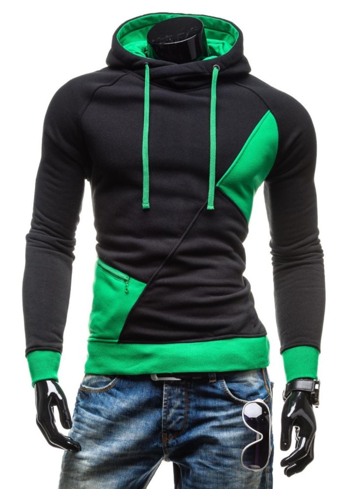 Черно зеленая толстовка
