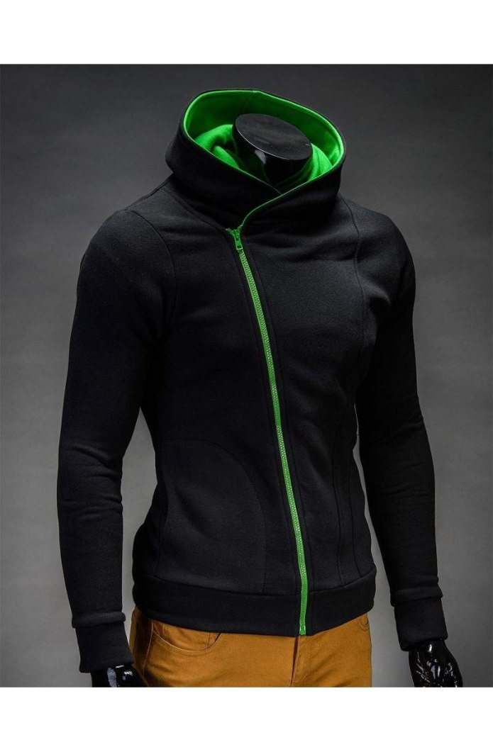 Кофта мужская черно зеленая