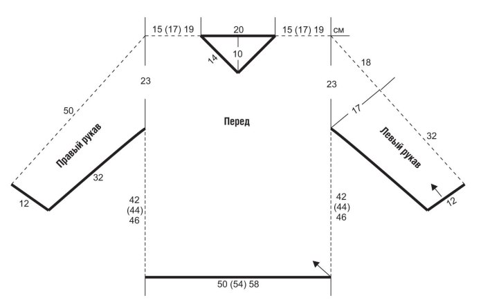 Выкройка вязаного кардигана оверсайз
