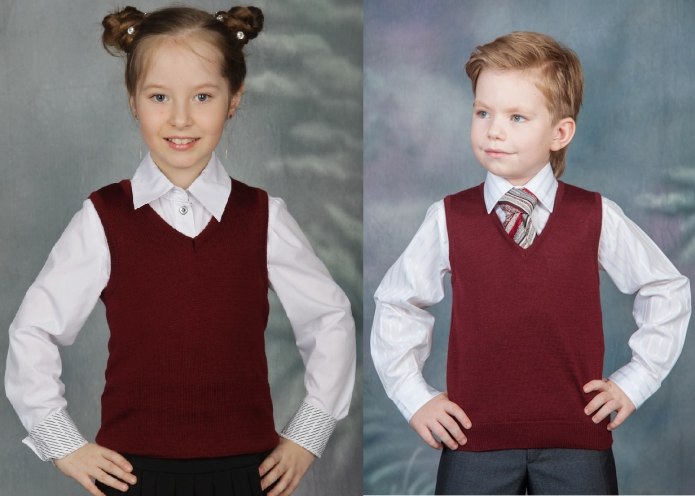 Жилет бордовый и брюки на девочку