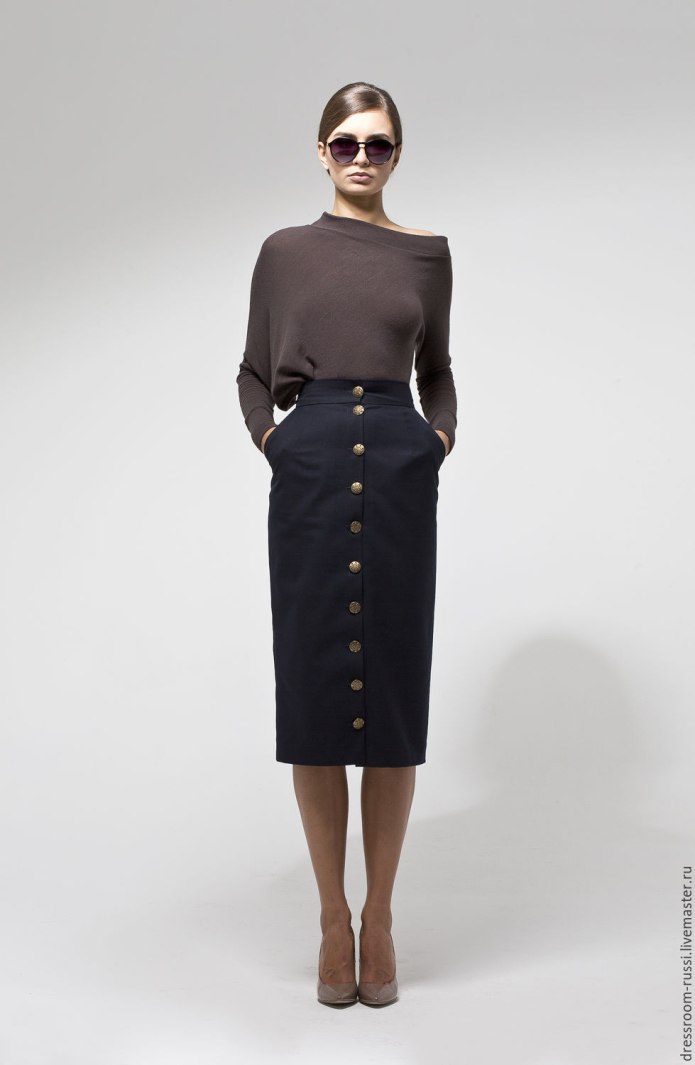Юбка карандаш с пуговицами