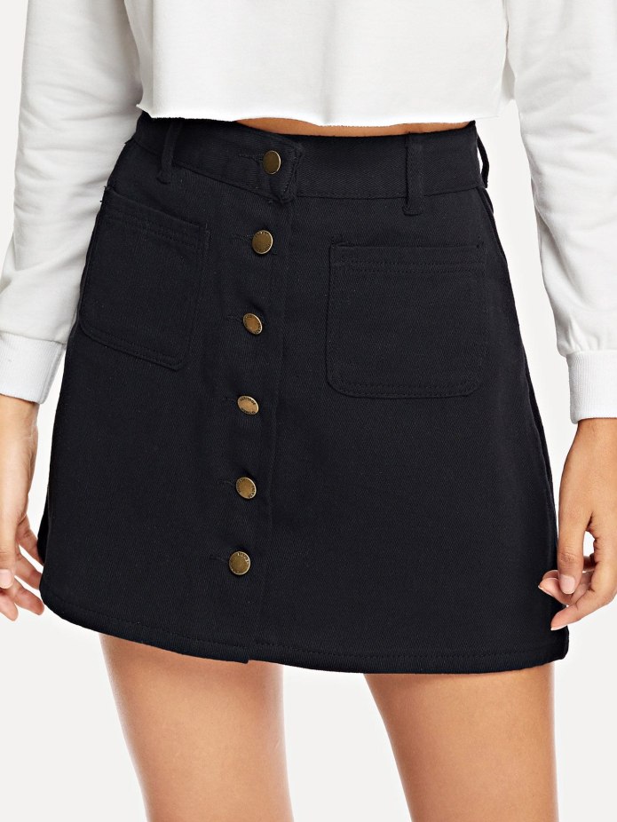 Черная джинсовая юбка