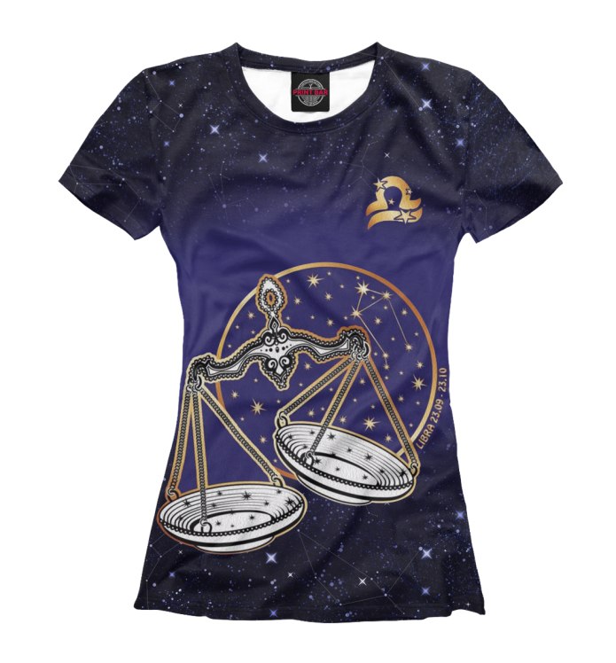 Принт на футболку весы