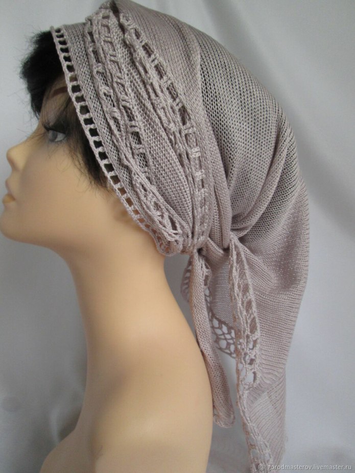 Вязаная бандана косынка