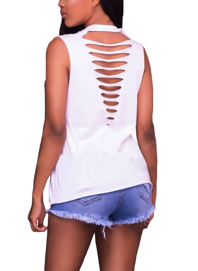 Футболка с вырезом на спине женская