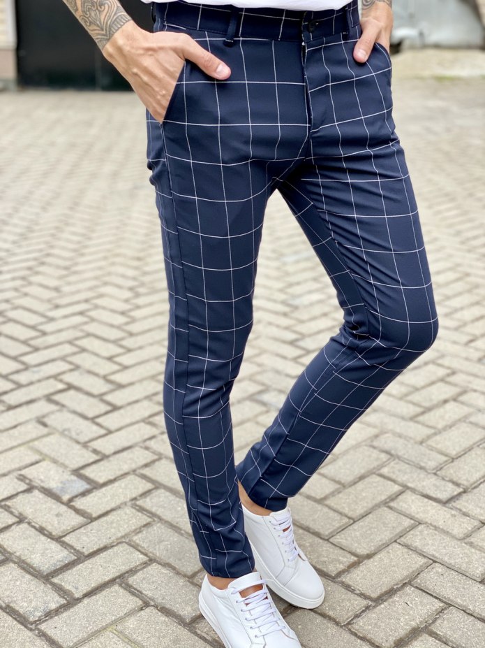 Брюки в клетку мужские