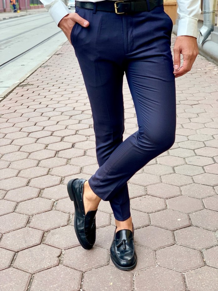 Брюки в клетку мужские зауженные Hugo Boss