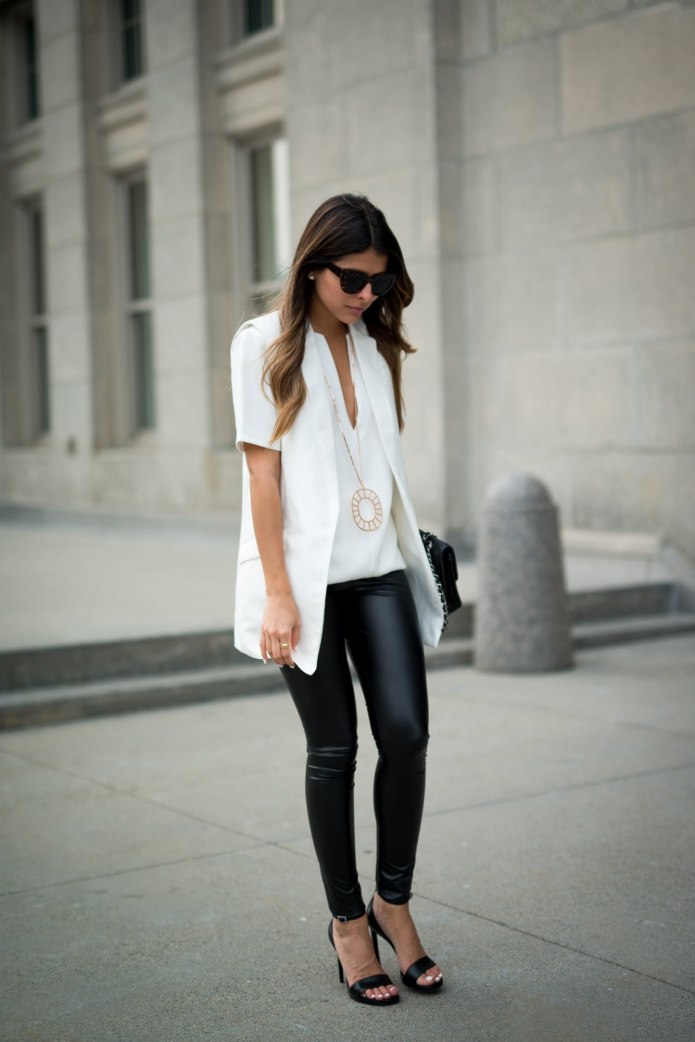 Брюки бело черные