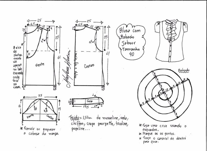 Выкройка блузы 56 размера