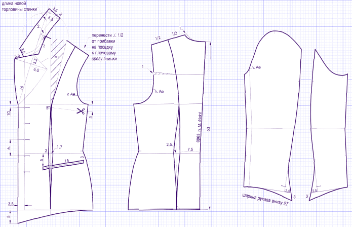 Выкройка мужского пиджака приталенного
