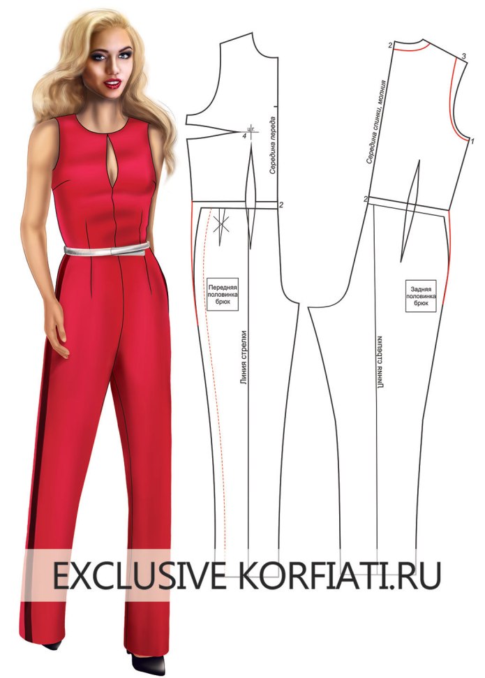 Лекала комбинезона женского