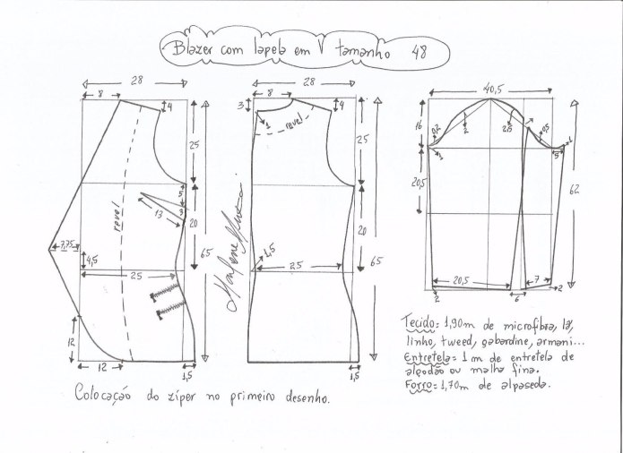 Выкройка женского пиджака 48 размера