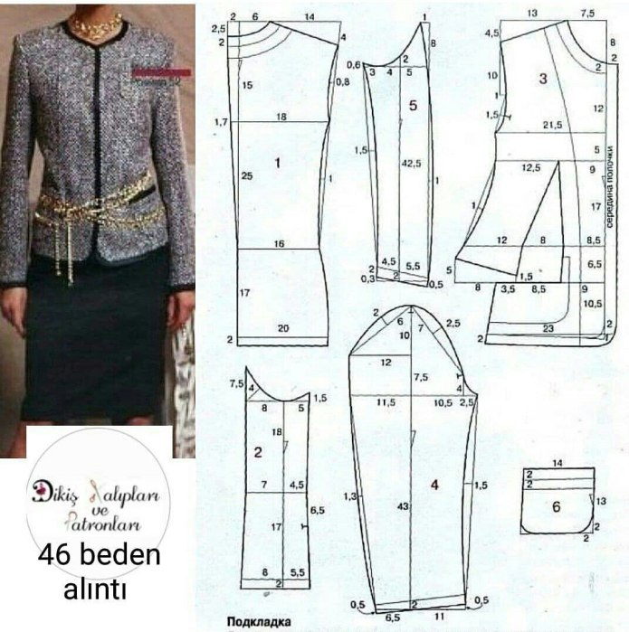 Крой жакета Шанель