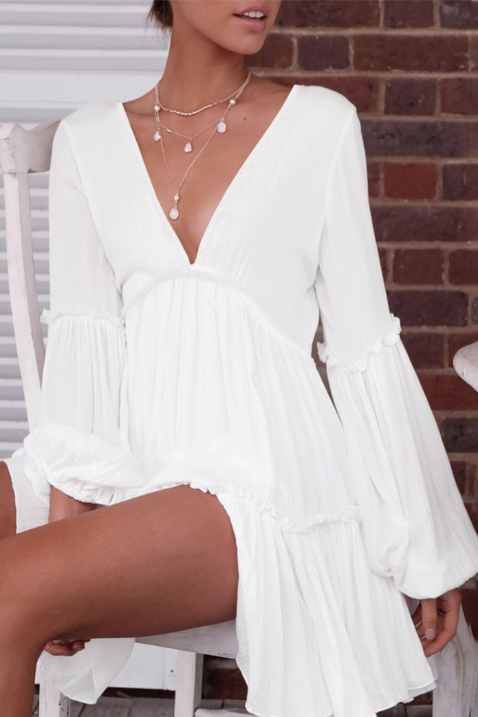 Белое платье бэби долл