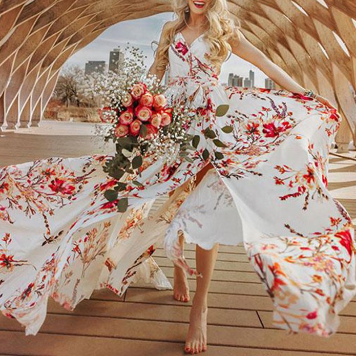 Летнее платье с Elegant Floral Square neckline Midi a-line Dress