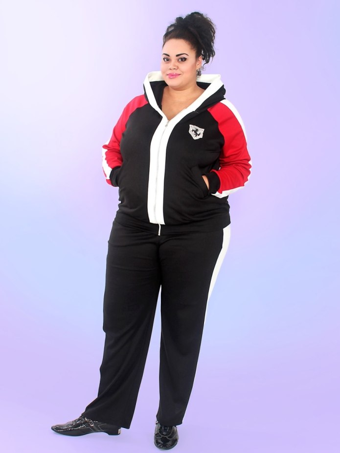 Спортивный трикотажный костюм " большие Размеры Brooklyn Gin" тк585