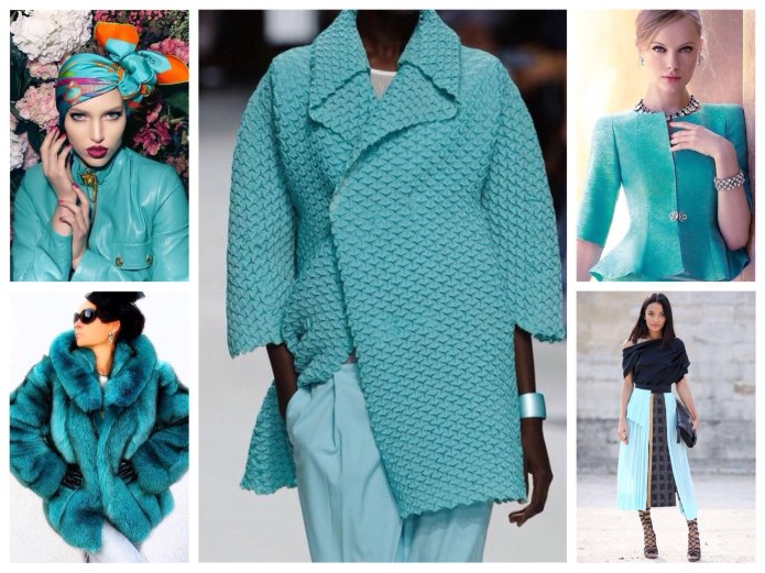 Сочетание с бирюзовым цветом в одежде