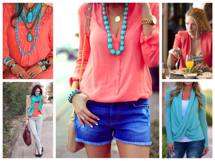 Сочетание кораллового в одежде