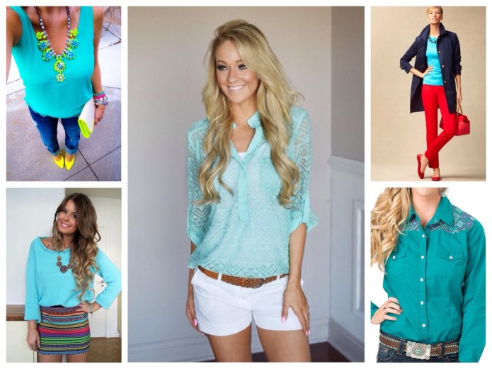 Бирюзовый цвет в одежде