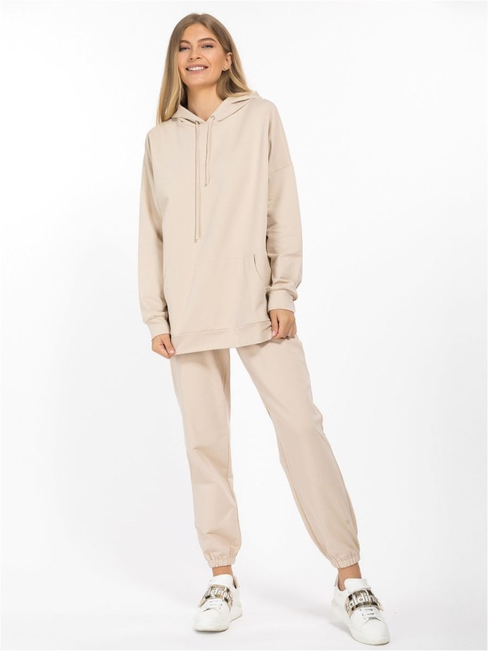 Бежевый спорт костюм женский