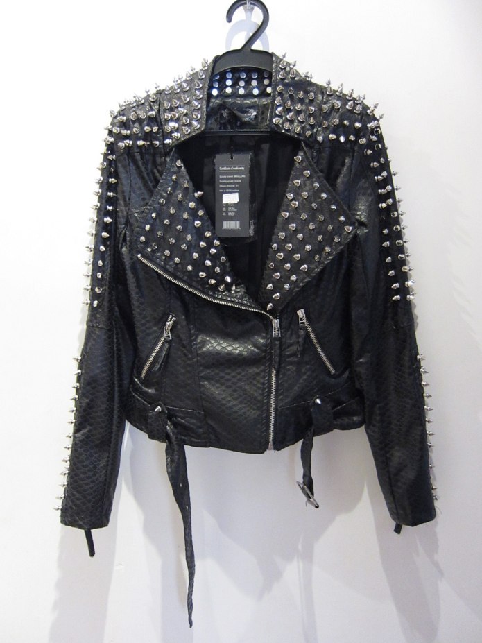 Куртка кожаная Balmain заклепки