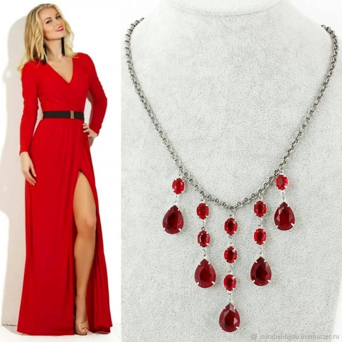 Бижутерия под красное платье