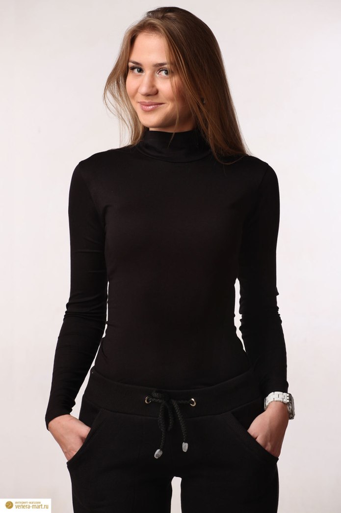 Черная водолазка женская