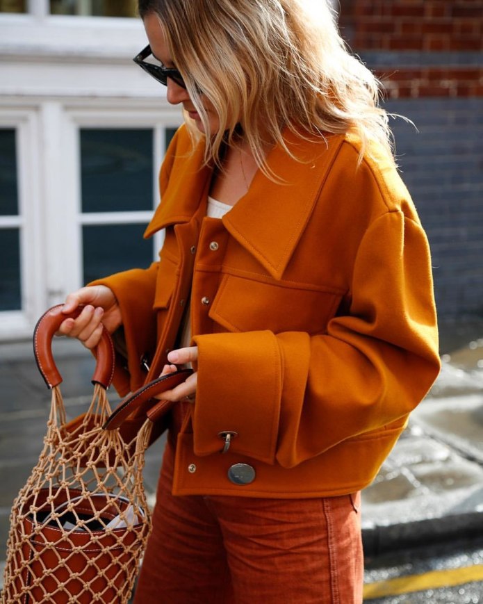 Пальто оранж Street Style