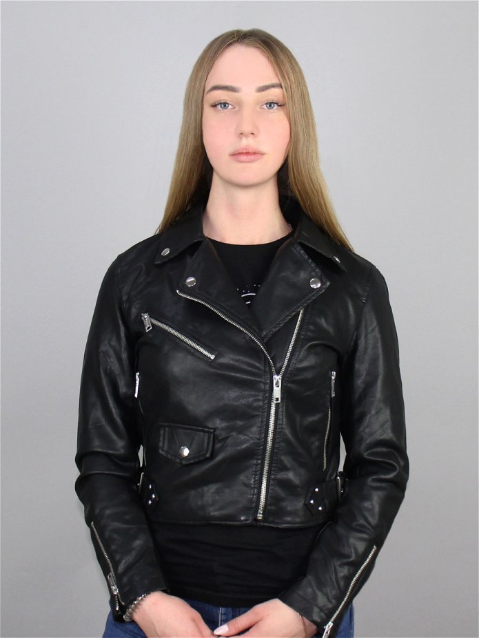 Чёрная кожаная куртка женская acne Studios