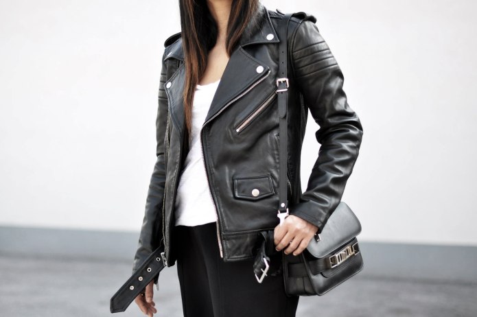 Acne Studios Merlyn Black Leather Biker Jacket