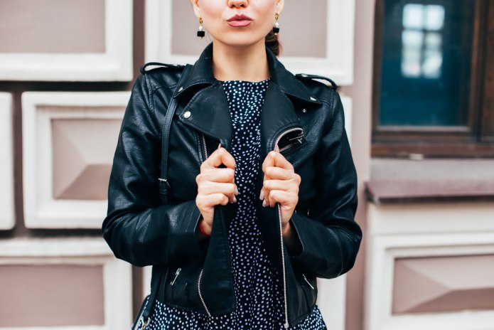 Leather Biker Jacket acne Studios