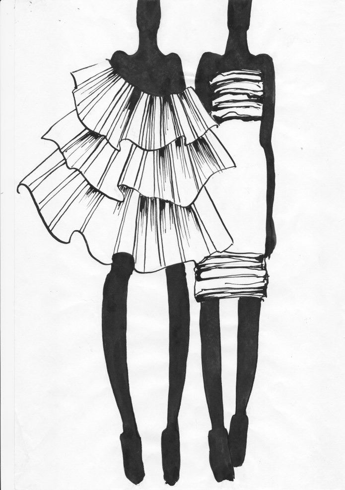 Технический эскиз платья