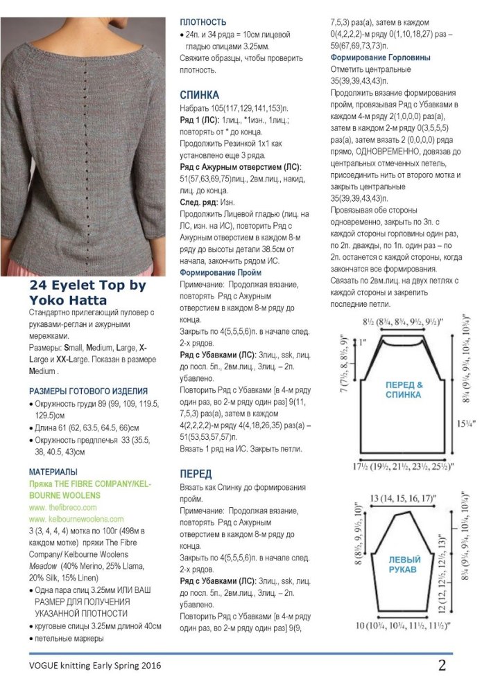 Свитер лицевой гладью спицами для женщин схемы и описание