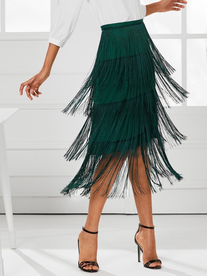 Юбка с бахромой 2021 Zara